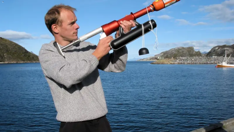 The Rescue Buoy MOB has an air propelled, not pyrotechnic, launch device