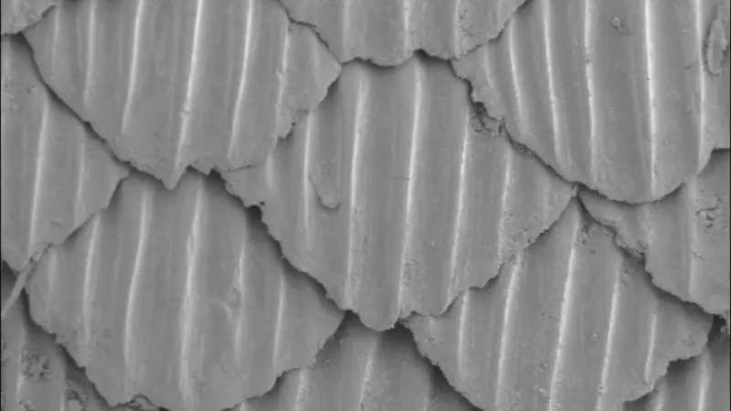 The shark scale like pattern is made of bars and diamonds at size of 2 to 16 microns.