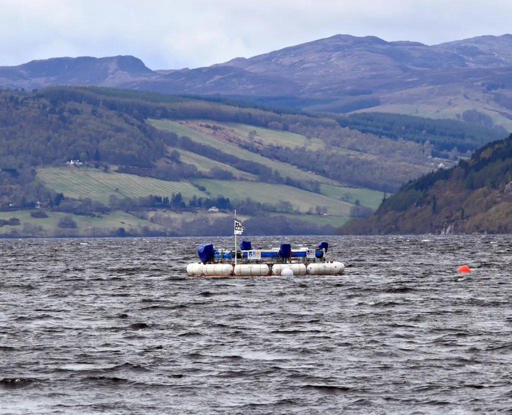 The AWS-III wave energy test device deployed in Scotland’s Loch Ness.
