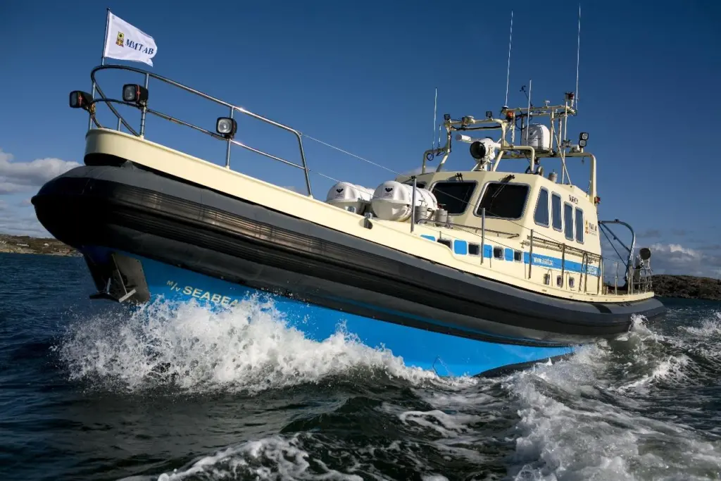 MMT’s Dutch built nearshore and offshore survey vessel ‘SeaBeam’, which is presently carrying out routine hydrographic operations around UK coastlines on behalf of the Maritime & Coastguard Agency under extended contract arrangements.