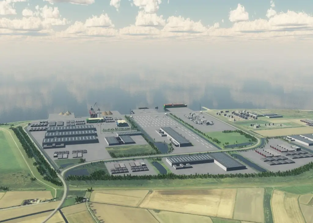 The new 460 hectare German site on the eastern side at Rysumer Nacken would be on about 12m of water, a big advantage over 8.3m in the existing port of Emden further inland.