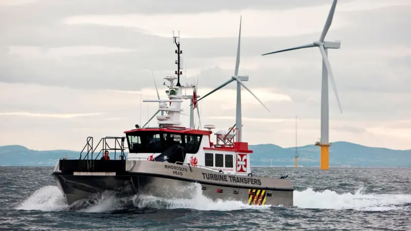 The 'Rhoscolyn Head'; a Seawork 2009 veteran, it's a sister ship to the newbuild for Turbine Transfers ordered at Seawork last week.