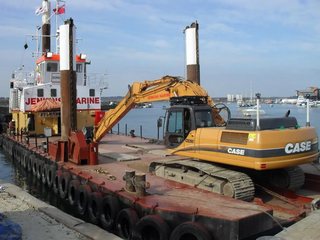 Doreen Dorward following its £80,000 refit, and the Case CX350 excavator with RTK GPS dredging system.