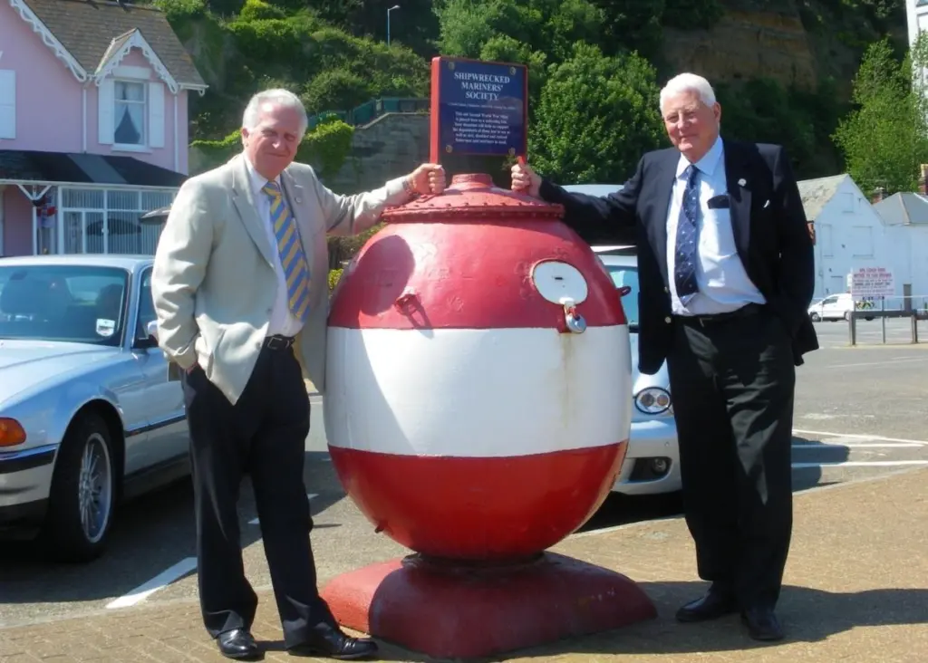 Shipwrecked Mariners’ Society CEO Malcolm Williams (left) is seen with ‘honorary agent’ volunteer Philip Woodford on the Isle of Wight, where one of the Challenge Walks will take place.