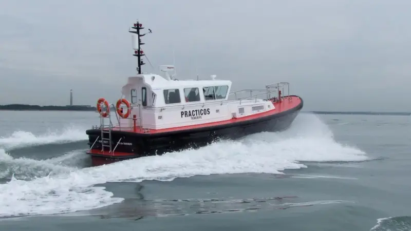 The 'Almaciga P' being trialled at Cowes, UK.