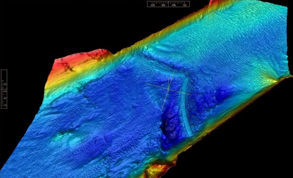 The Maeslantkering storm surge barrier in Rotterdam seen via data collected using the SONIC2022 at 400 kHz.