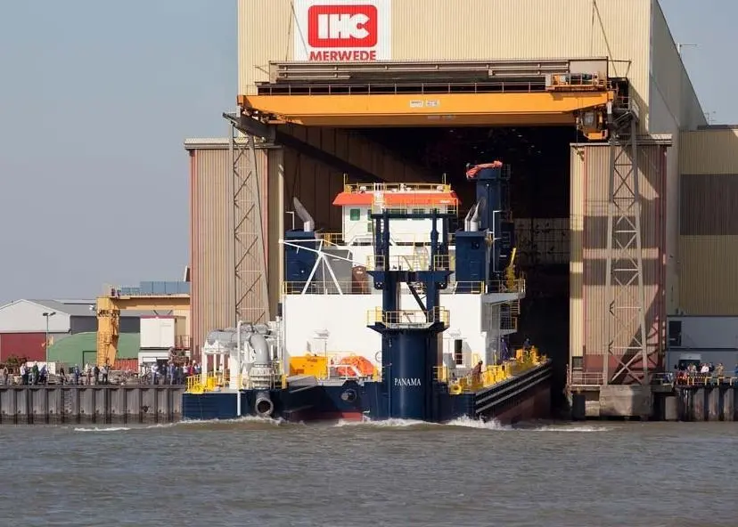 'Quibian I' is launched at IHC Merwede’s Sliedrecht yard last week.