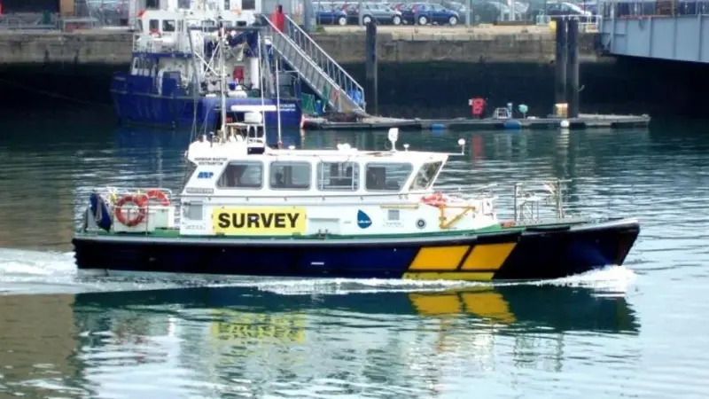 The former patrol vessel Protector was re-commissioned for hydro survey work and has now had a new multibeam sonar system installed.