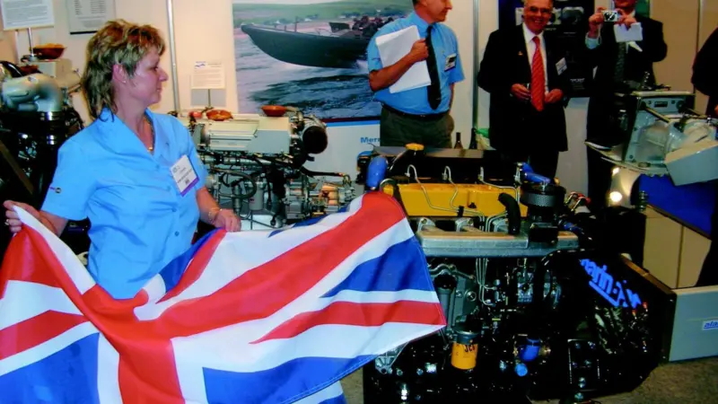 The wraps come off the new Mermaid marine diesel engine at Seawork 2005.