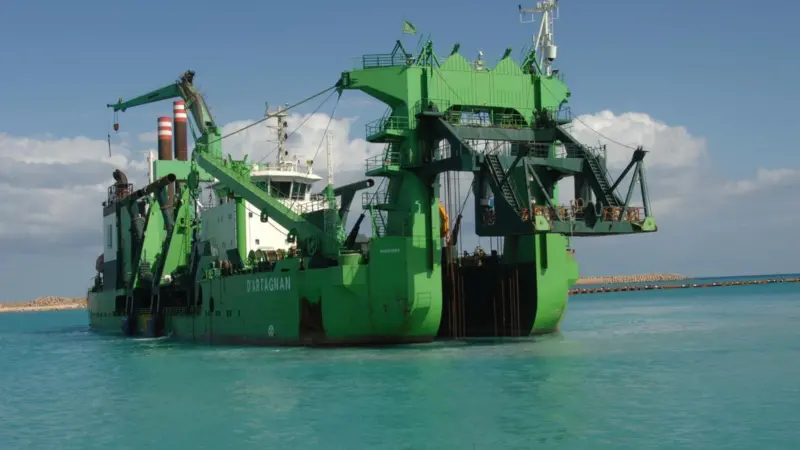 The new seagoing rock cutter dredger Ambiorix  will follow D’ Artagnan, seen here, as the new flag ship of DEME's cutter fleet.