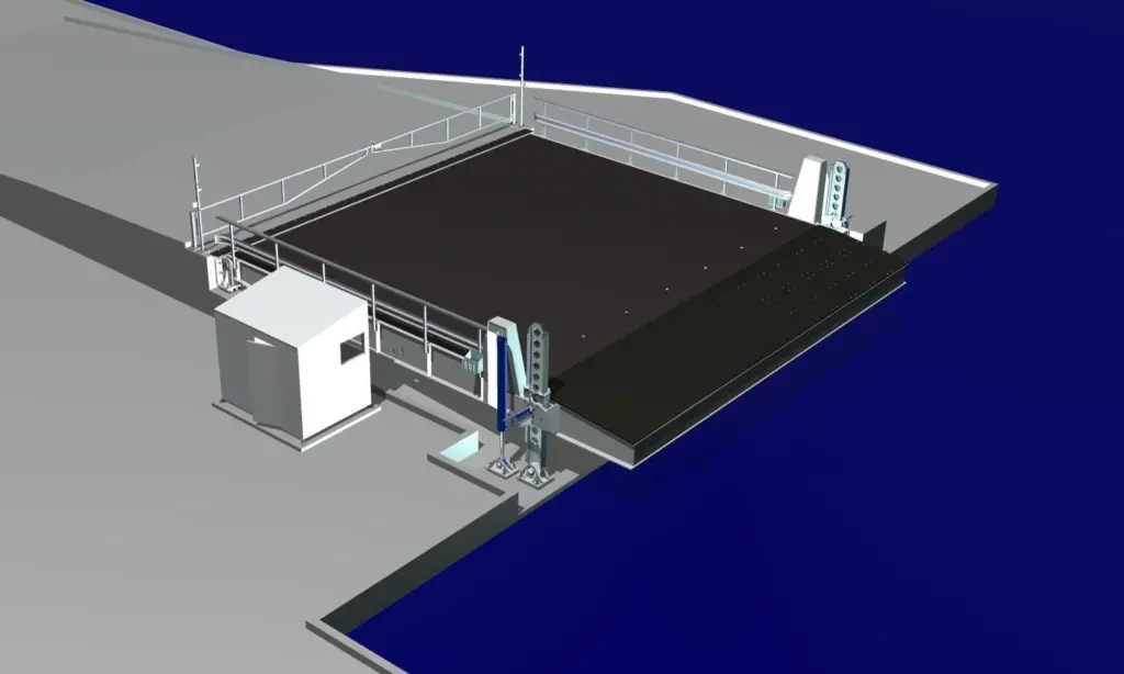 The linkspan will facilitate the Borholmstrafikken ferry company’s catamaran traffic between Ystad and Rønne on the island of Bornholm.