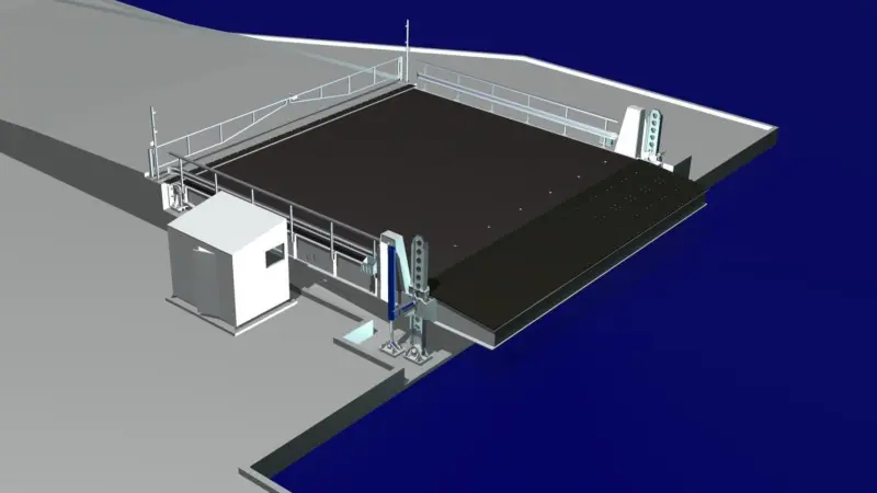The linkspan will facilitate the Borholmstrafikken ferry company’s catamaran traffic between Ystad and Rønne on the island of Bornholm.
