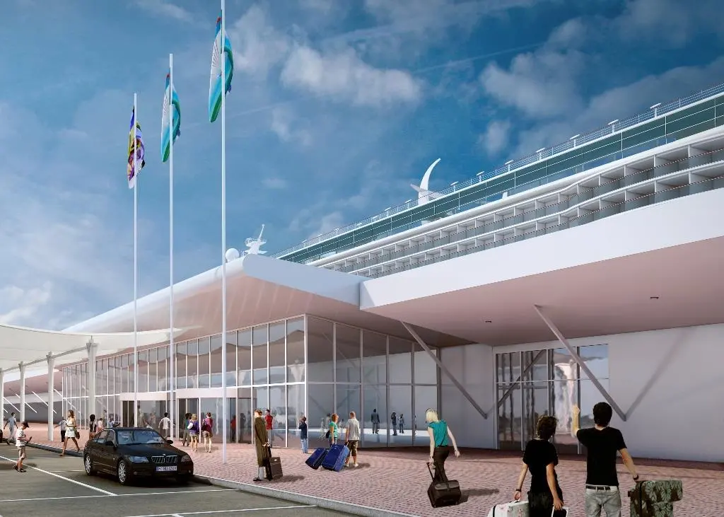An artist’s impression of Southampton’s fifth cruise terminal.