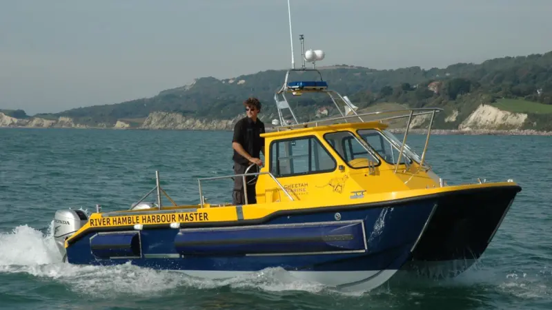 A 50 degree steering angle on the new vessel’s twin 60hp outboards makes for exceptional manoeuvrability.