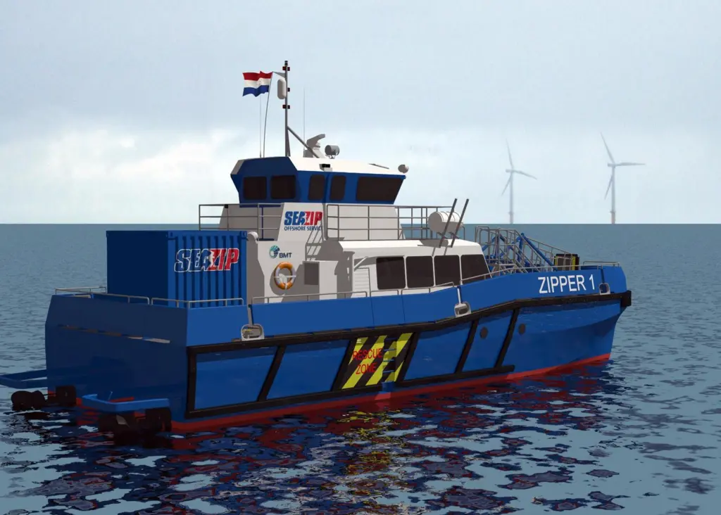 The SeaZip design has been developed from BMT’s range of Turbine Support Vessels.