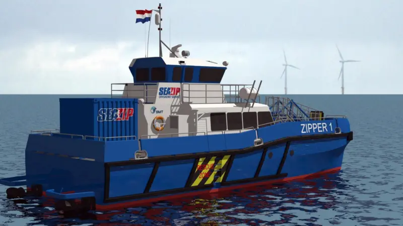 The SeaZip design has been developed from BMT’s range of Turbine Support Vessels.