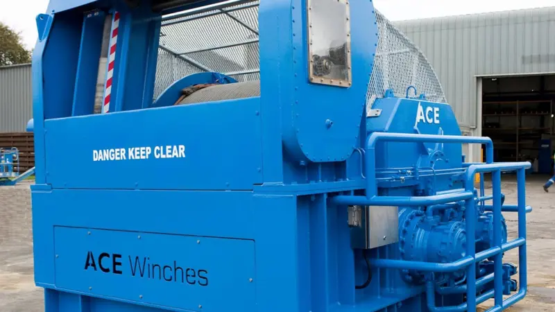 An ACE 18.5 ton SWL Hydraulic Drum Winch similar to the winch that is to be manufactured for Bluestone.