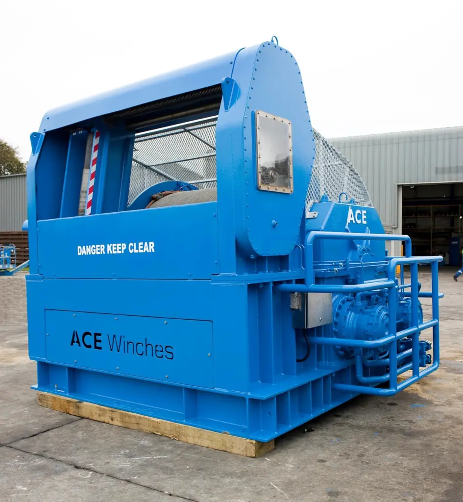 An ACE 18.5 ton SWL Hydraulic Drum Winch similar to the winch that is to be manufactured for Bluestone.