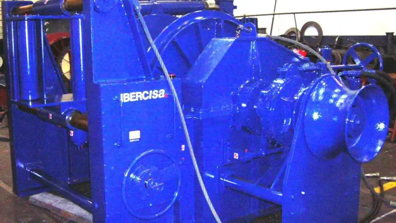 One of the winches at the Ibercisa factory before delivery for fitting aboard one of the new tugs.