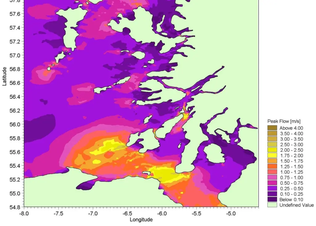 The model grid has been deliberately designed to enable a detailed description in locations of high flows.