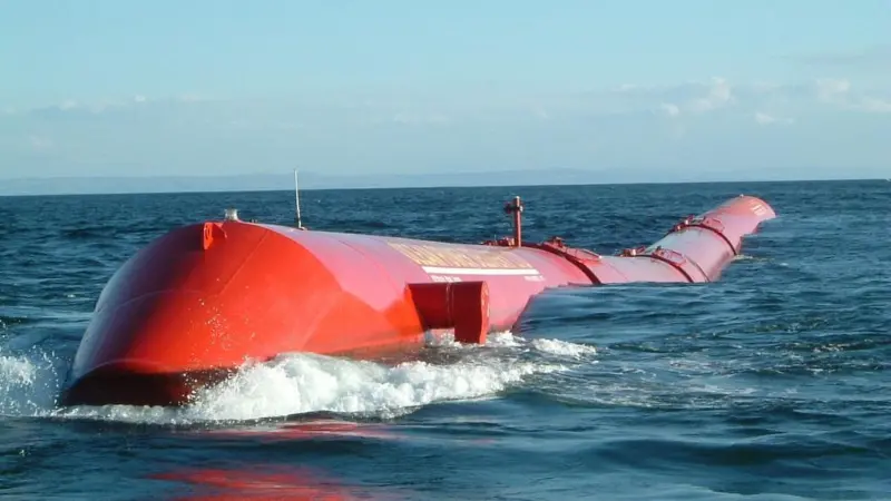 The 750kW device, currently on trial at the European Marine Energy Centre's Billia Cross site in Orkney, is the first of its type to be tested anywhere in the world.   Image: jumanjisolar via flickr.com on a Creative Commons Attribution License.