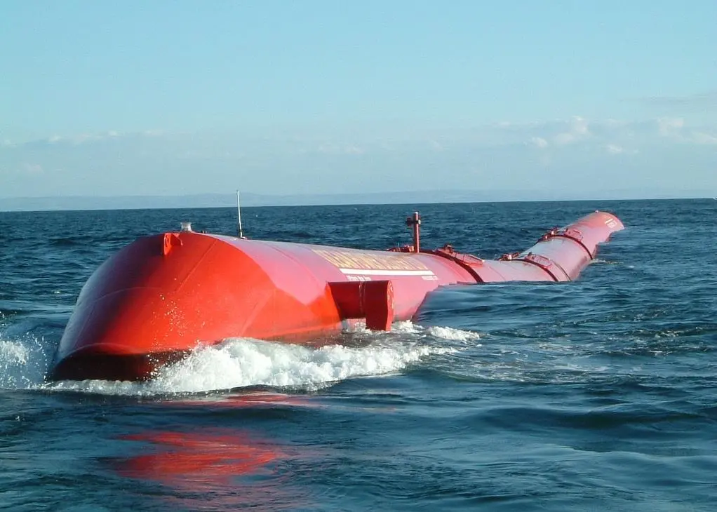 The 750kW device, currently on trial at the European Marine Energy Centre's Billia Cross site in Orkney, is the first of its type to be tested anywhere in the world.   Image: jumanjisolar via flickr.com on a Creative Commons Attribution License.