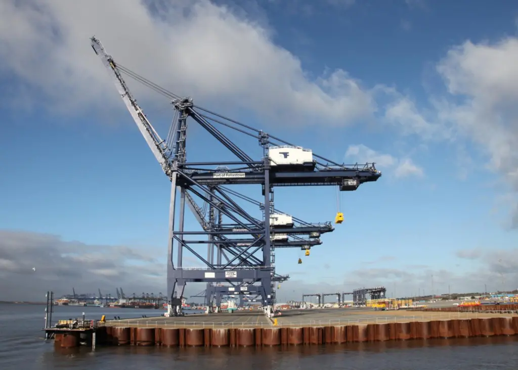 The south end of the new quay awaiting the first consignment of containers. Photo: Graeme Ewens