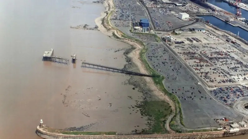 The proposed site of Bristol’s new deep sea container terminal, which will allow large vessels to dock at all tidal states.