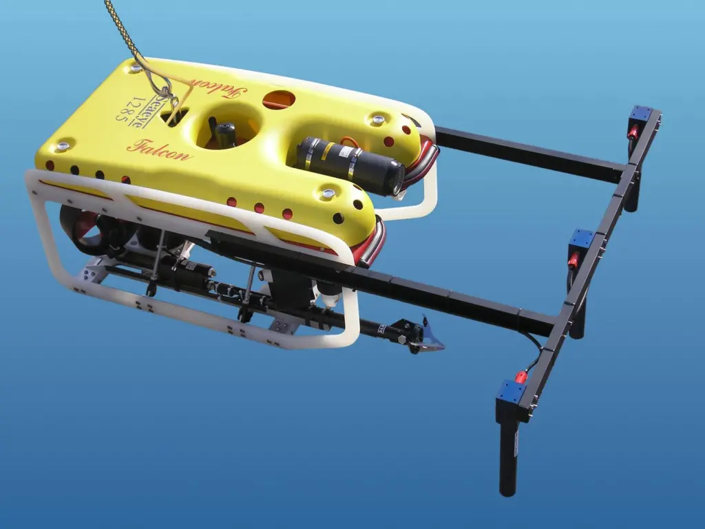 The Saab Seaeye Falcon ROV is seen fitted with the SMARTRAK system.