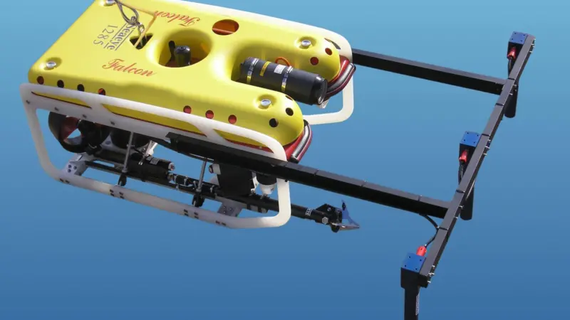 The Saab Seaeye Falcon ROV is seen fitted with the SMARTRAK system.