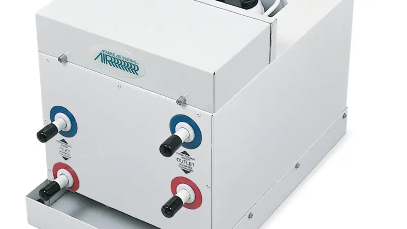 The Marine Air Chiller Compact provides 16,000 to 24,000 BTUs sand is easy to install.