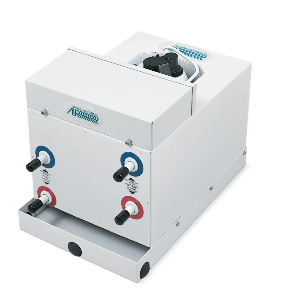 The Marine Air Chiller Compact provides 16,000 to 24,000 BTUs sand is easy to install.
