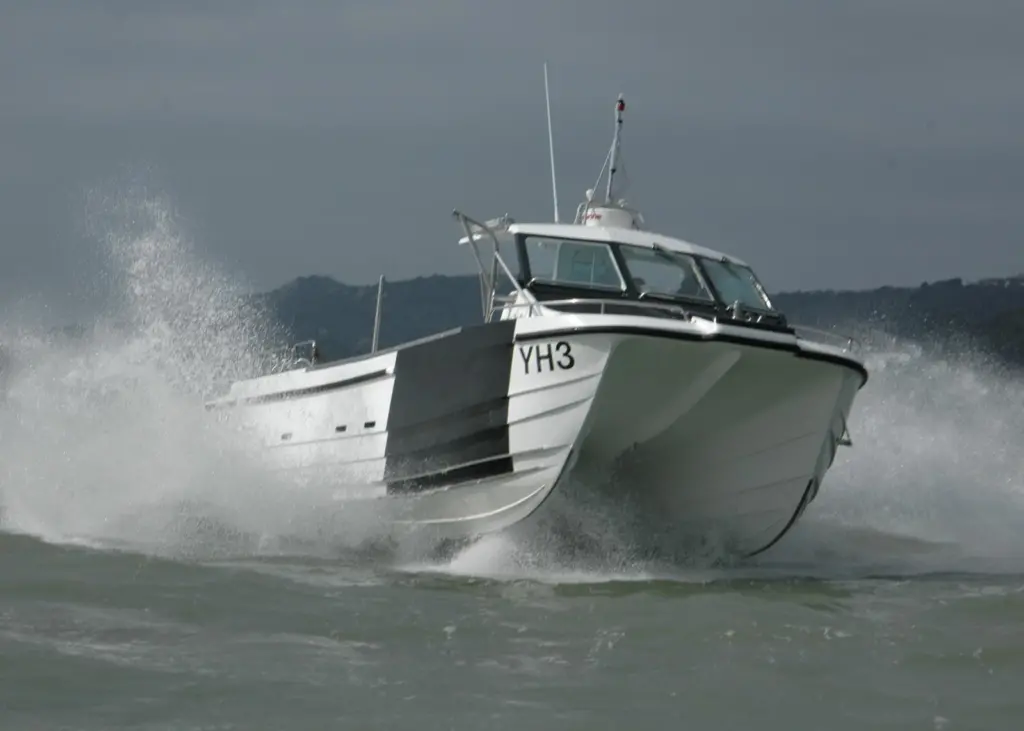 The new 10.2m Cheetah is seen during recent sea trials.