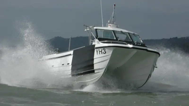 The new 10.2m Cheetah is seen during recent sea trials.