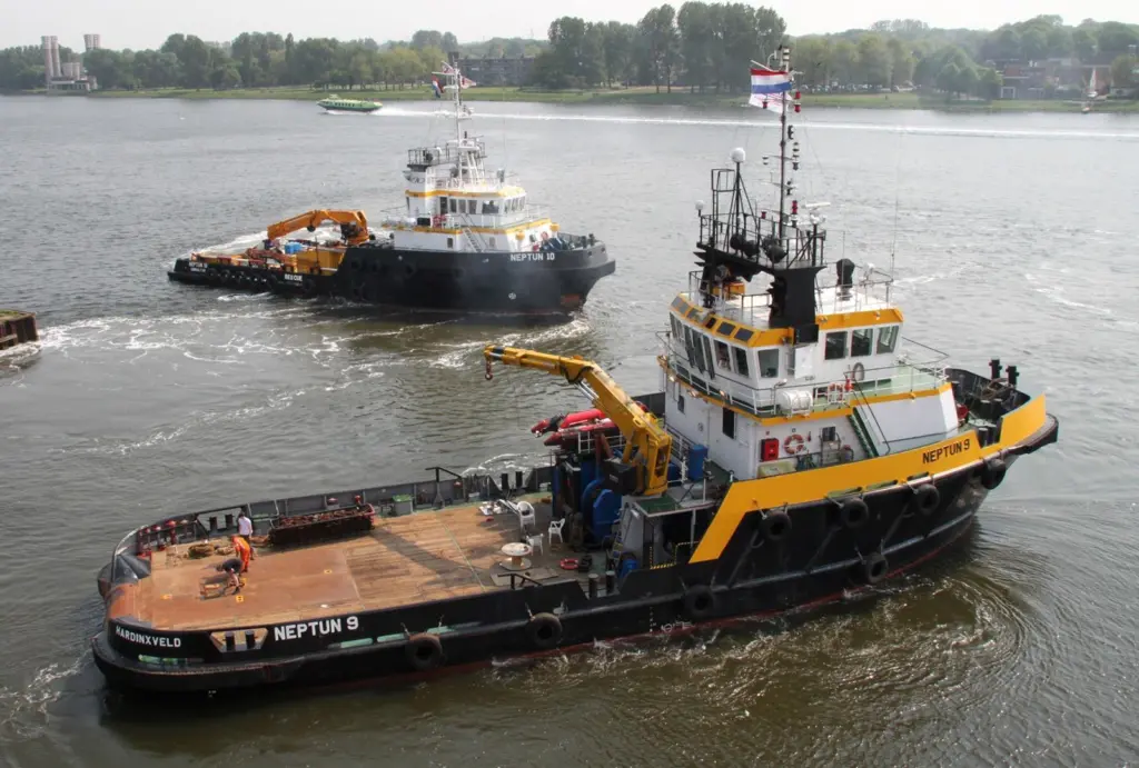 Neptun 9 and Neptun 10 are two of the existing tugs in the fleet managed by Landfall Transport & Towage BV. (photo – courtesy Capt Jan Plug)