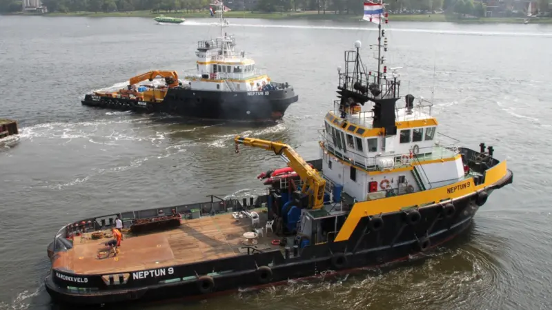 Neptun 9 and Neptun 10 are two of the existing tugs in the fleet managed by Landfall Transport & Towage BV. (photo – courtesy Capt Jan Plug)