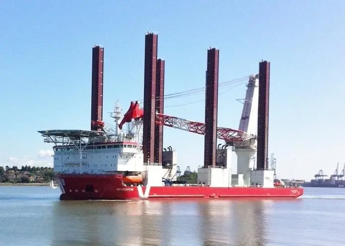 MPI Adventure is seen arriving in the port of Harwich on Monday. Photo: Paul Bell