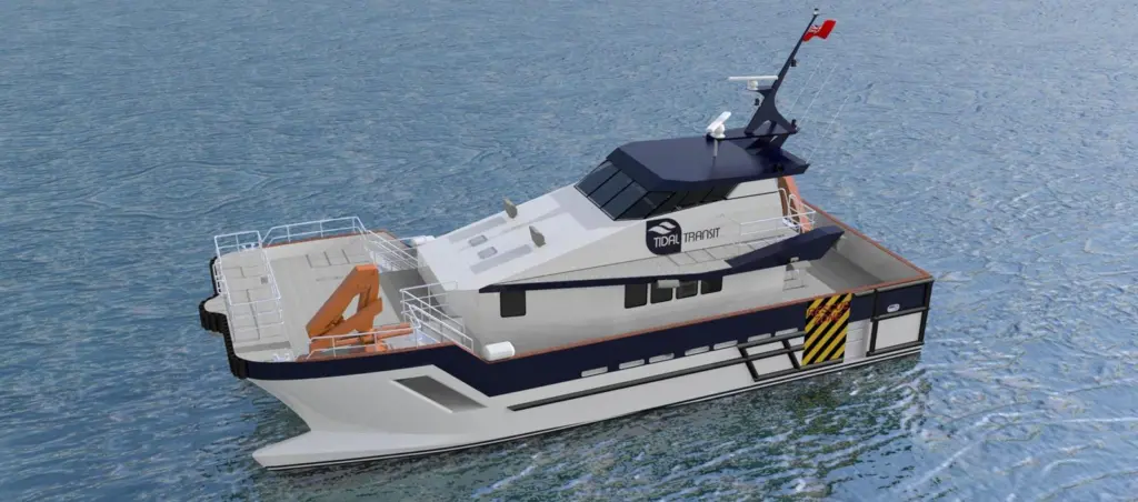 The first Tidal Transit crew transfer vessel, due in October, will provide up to 12 technicians with beds for the night whilst taking them up to 150 miles offshore.