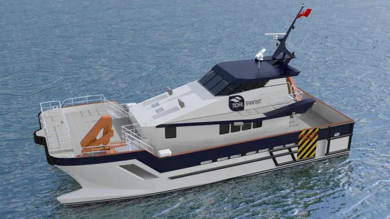 The first Tidal Transit crew transfer vessel, due in October, will provide up to 12 technicians with beds for the night whilst taking them up to 150 miles offshore.
