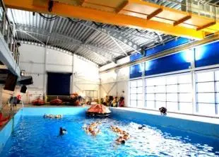 The sea survival pool at the RNLI Lifeboat College in Poole