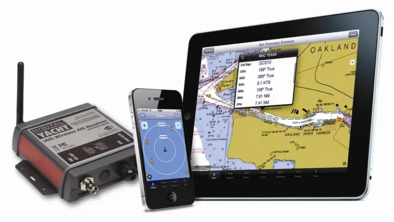 Digital Yacht’s iAIS helps identify other vessels that are equipped with an AIS transponder by communicating with Apple devices via a WiFi interface.