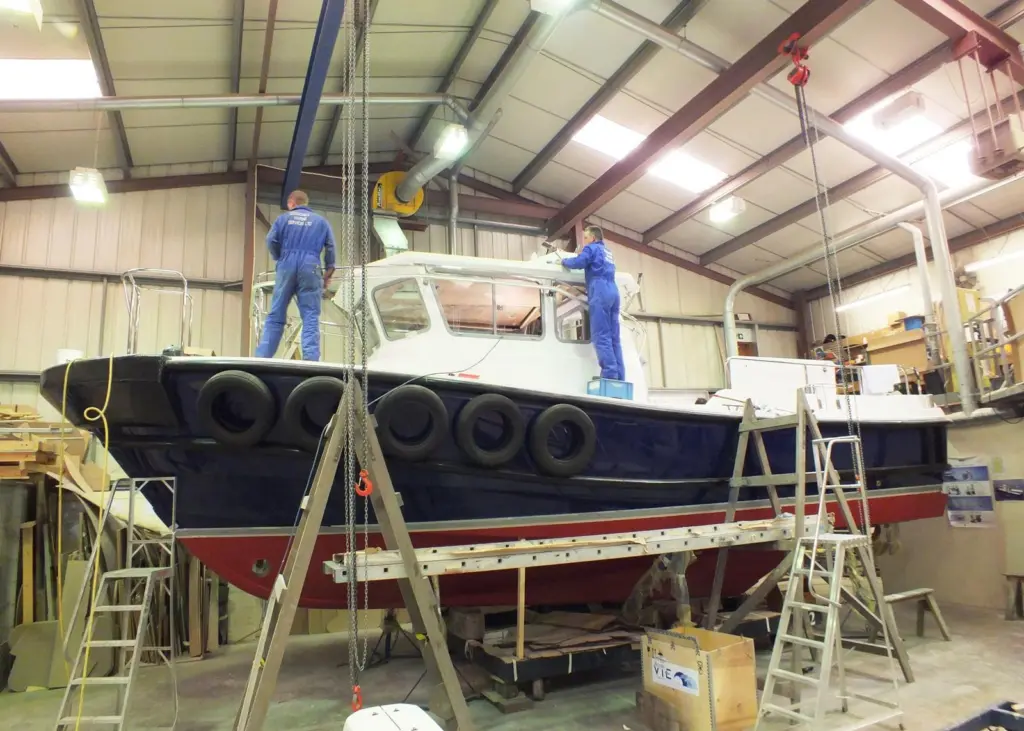 The first of class vessel, seen nearing completion at Goodchild Marine, will be on the pontoon at Seawork 2011.