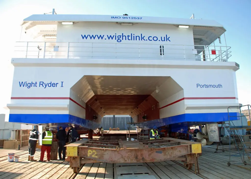 Wight Ryder 1 at the Portchester ship lift facility.