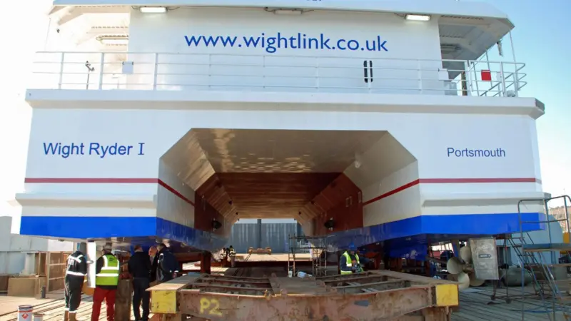 Wight Ryder 1 at the Portchester ship lift facility.