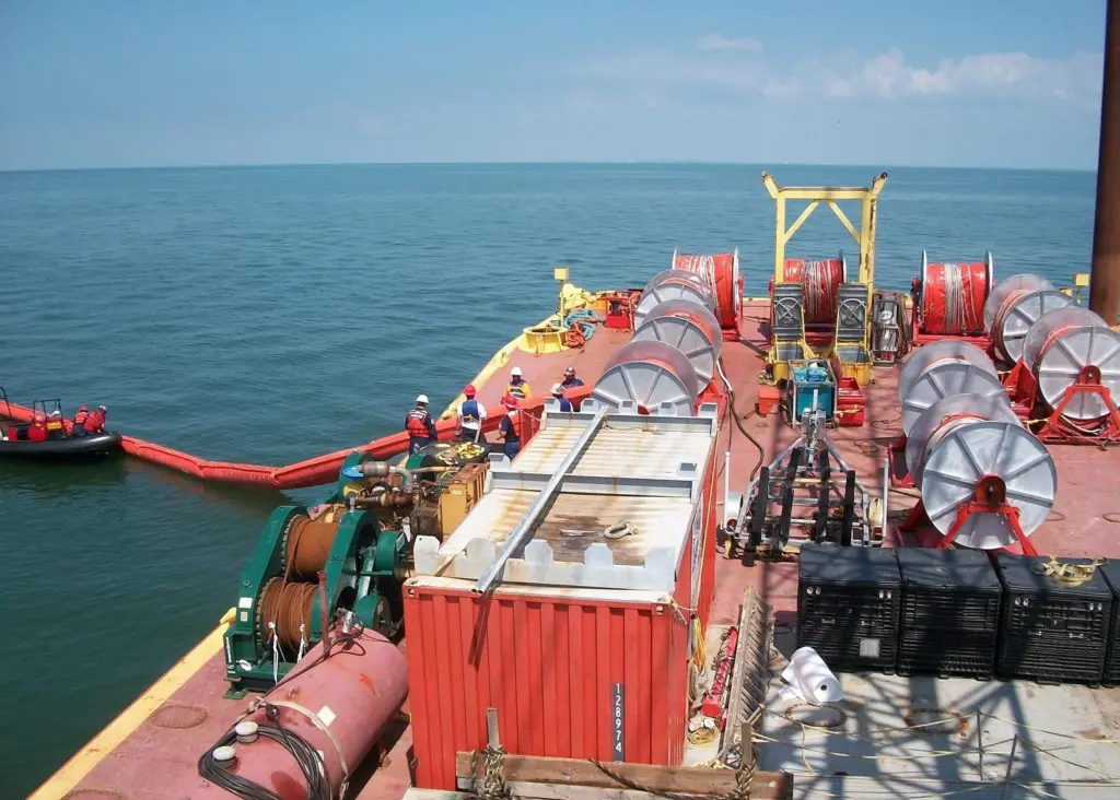 The RESOLVE Marine Group was involved with boom deploying during the Deepwater Horizon cleanup response in the Gulf of Mexico.
