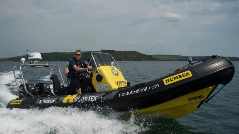 One of the 6.3m Humber RIBs that will be crossing the North Sea to the Arctic Circle.