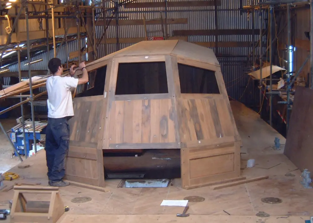 Students from the already established Maritime Workshop restoring the ‘Medusa’, a WWII Harbour Defence Motor Launch.