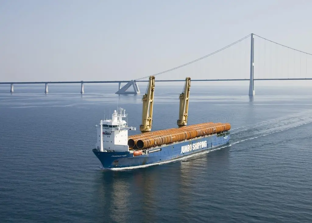 Jumbo Shipping has successfully transported 51 monopliles to DONG Energy's Walney Offshore Wind Farm 2.