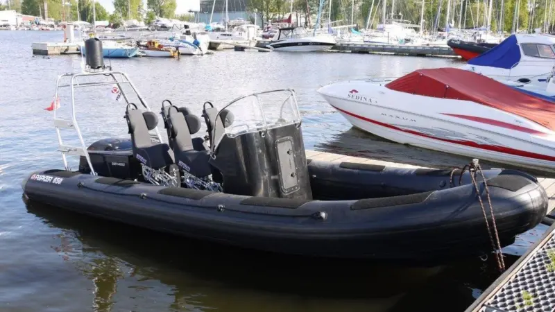 The Parker RIB fitted out with Scot Seats KPM-Marine shock mitigation seats sold at Seawork.