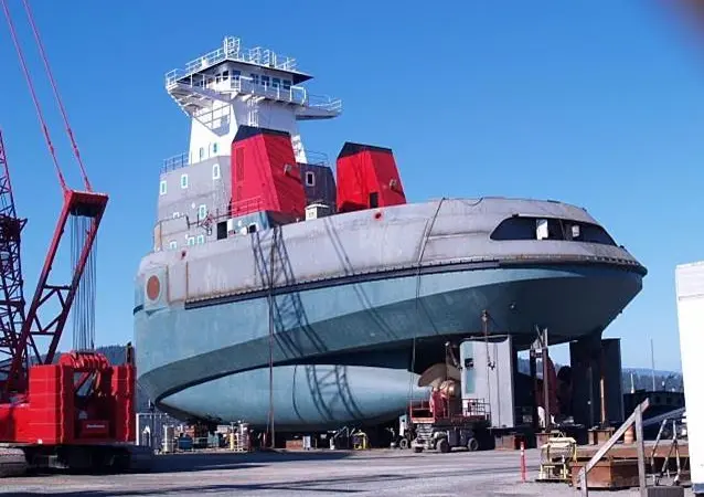 Legacy under construction shows the unique side pods for the propulsion systems.